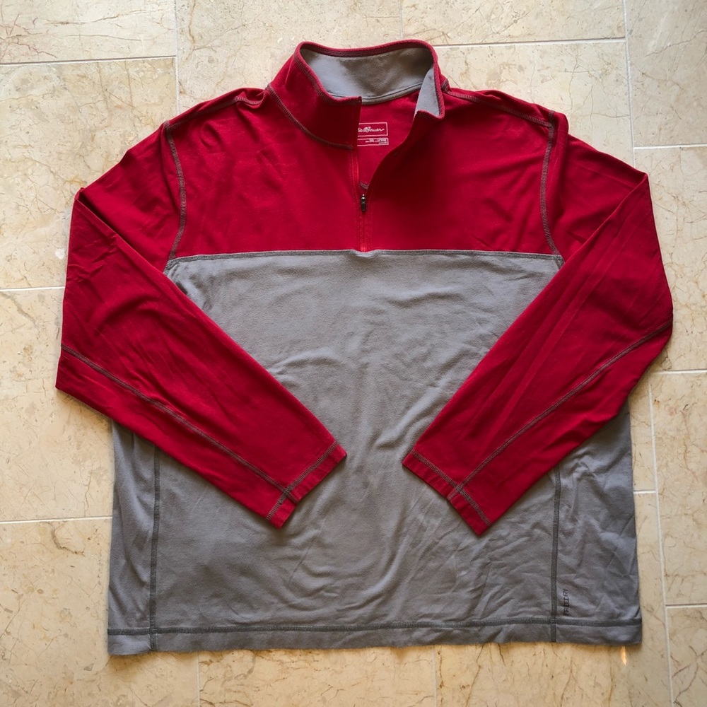 Men’s Eddie Bauer athletic red & gray pull over